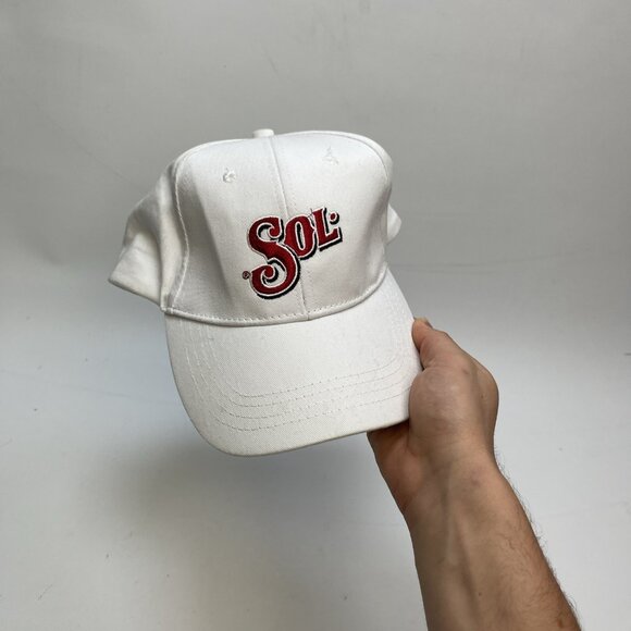 Sol Cerveza Beer Hat Cap White w/ Embroidered Red Classic Logo Promo Merch - Picture 8 of 8